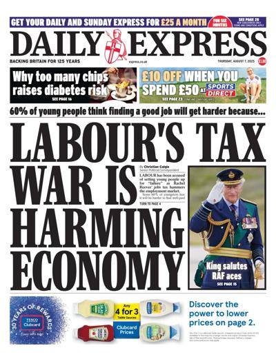 Daily Express Newspaper Front Page (UK) for 7 August 2025