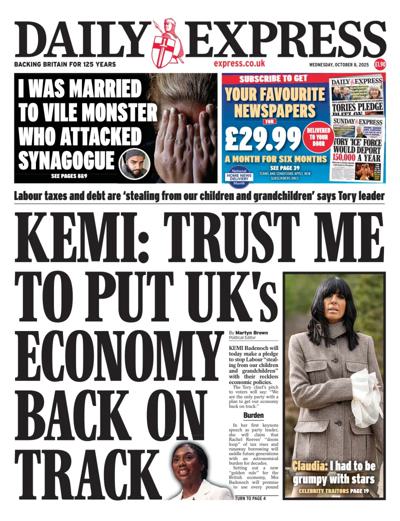 Daily Express Newspaper Front Page (UK) for 8 October 2025
