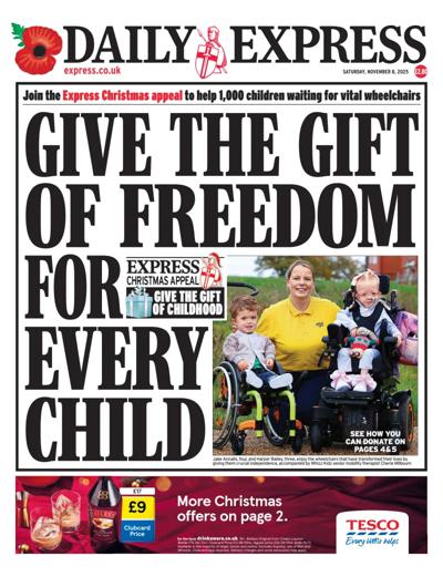 Daily Express Newspaper Front Page (UK) for 8 November 2025