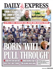 Daily Express (UK) Newspaper Front Page for 8 April 2020