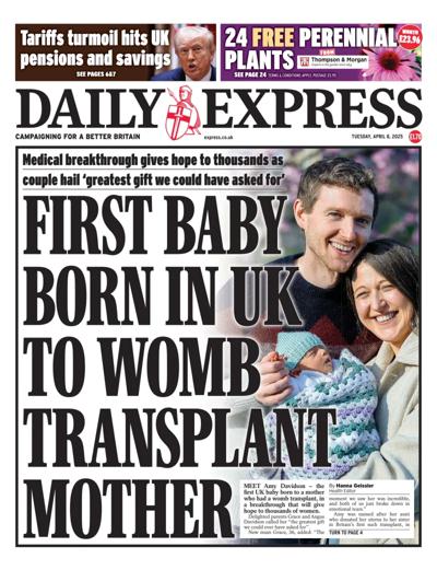 Daily Express Newspaper Front Page (UK) for 8 April 2025