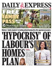 Daily Express front page for 8 July 2025