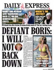 Daily Express (UK) Newspaper Front Page for 8 September 2020