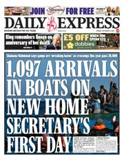 Daily Express front page for 8 September 2025