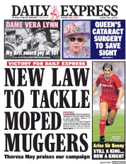 Daily Express (UK) Newspaper Front Page for 9 June 2018