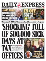 Daily Express front page for 9 September 2025