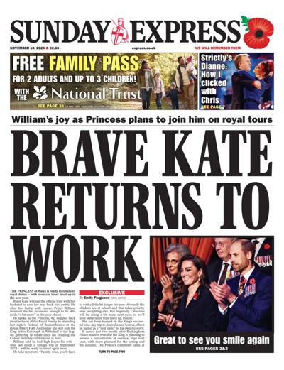 Daily Express Sunday Newspaper Front Page (UK) for 10 November 2024