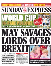 Daily Express Sunday (UK) Newspaper Front Page for 10 June 2018