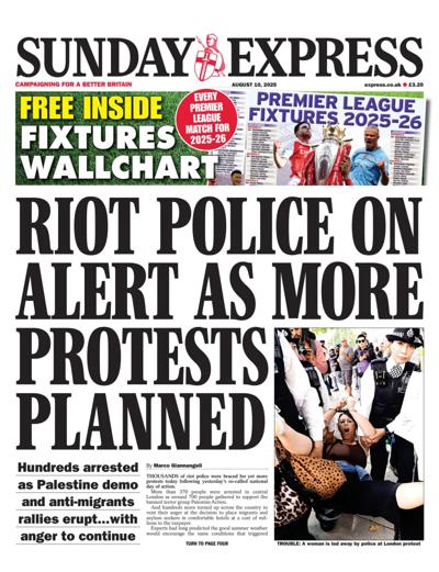 Daily Express Sunday Newspaper Front Page (UK) for 10 August 2025