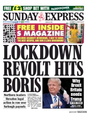 Daily Express Sunday (UK) Newspaper Front Page for 11 October 2020