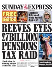 Daily Express Sunday front page for 12 October 2025