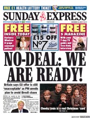 Daily Express Sunday (UK) Newspaper Front Page for 13 December 2020