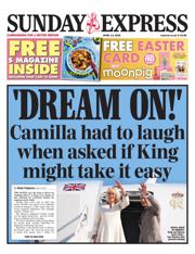 Daily Express Sunday front page for 13 April 2025