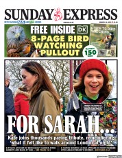 Daily Express Sunday (UK) Newspaper Front Page for 14 March 2021