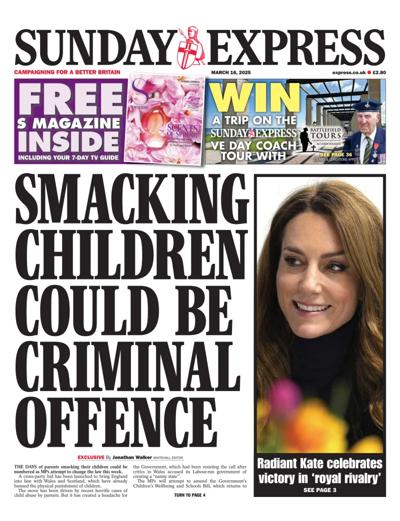 Daily Express Sunday Newspaper Front Page (UK) for 16 March 2025