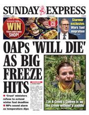 Daily Express Sunday front page for 17 November 2024