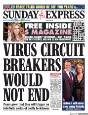 Daily Express Sunday (UK) Newspaper Front Page for 18 October 2020