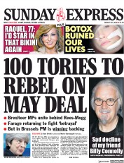 Daily Express Sunday (UK) Newspaper Front Page for 19 August 2018