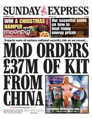 Daily Express Sunday front page for 1 December 2024