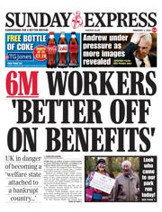 Daily Express Sunday front page for 1 February 2026