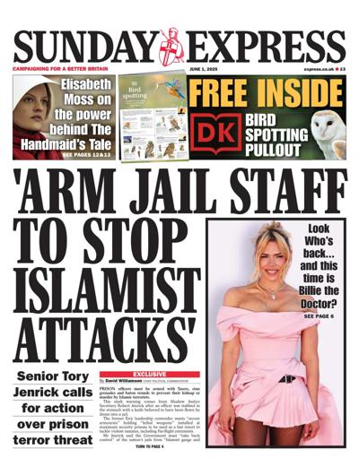 Daily Express Sunday Newspaper Front Page (UK) for 1 June 2025