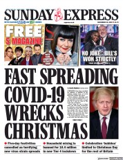 Daily Express Sunday (UK) Newspaper Front Page for 20 December 2020