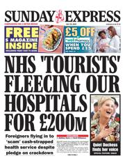 Daily Express Sunday front page for 20 July 2025