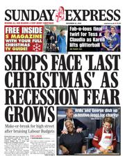 Daily Express Sunday front page for 21 December 2025
