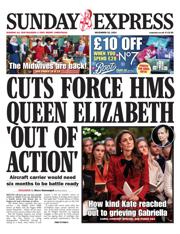 Daily Express Sunday front page for 22 December 2024