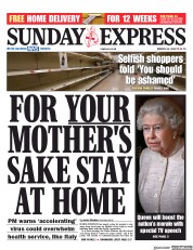 Daily Express Sunday (UK) Newspaper Front Page for 22 March 2020