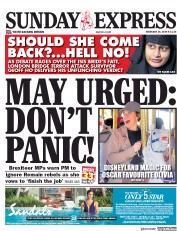 Daily Express Sunday (UK) Newspaper Front Page for 24 February 2019