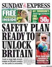 Daily Express Sunday (UK) Newspaper Front Page for 24 May 2020