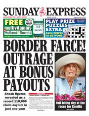 Daily Express Sunday front page for 24 August 2025