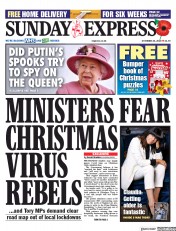 Daily Express Sunday (UK) Newspaper Front Page for 25 October 2020