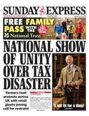 Daily Express Sunday front page for 26 January 2025