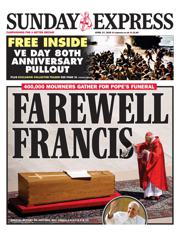 Daily Express Sunday front page for 27 April 2025