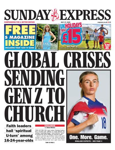 Daily Express Sunday Newspaper Front Page (UK) for 27 July 2025