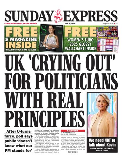 Daily Express Sunday Newspaper Front Page (UK) for 29 June 2025