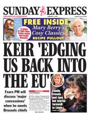 Daily Express Sunday front page for 2 February 2025