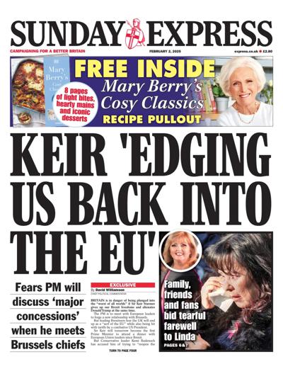 Daily Express Sunday Newspaper Front Page (UK) for 2 February 2025