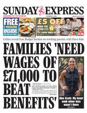 Daily Express Sunday front page for 30 November 2025
