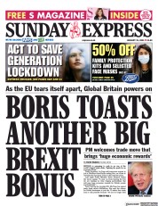 Daily Express Sunday (UK) Newspaper Front Page for 31 January 2021