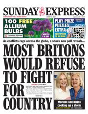 Daily Express Sunday front page for 31 August 2025