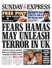 Daily Express Sunday front page for 3 August 2025