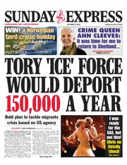 Daily Express Sunday front page for 5 October 2025