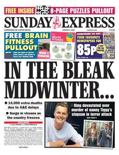 Daily Express Sunday Newspaper Front Page (UK) for 5 January 2025