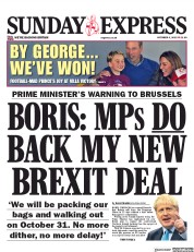 Daily Express Sunday (UK) Newspaper Front Page for 6 October 2019