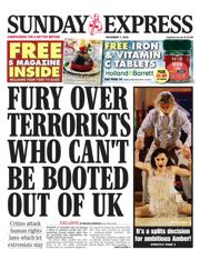 Daily Express Sunday front page for 7 December 2025