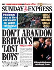 Daily Express Sunday front page for 8 December 2024