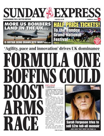 Daily Express Sunday Newspaper Front Page (UK) for 8 March 2026